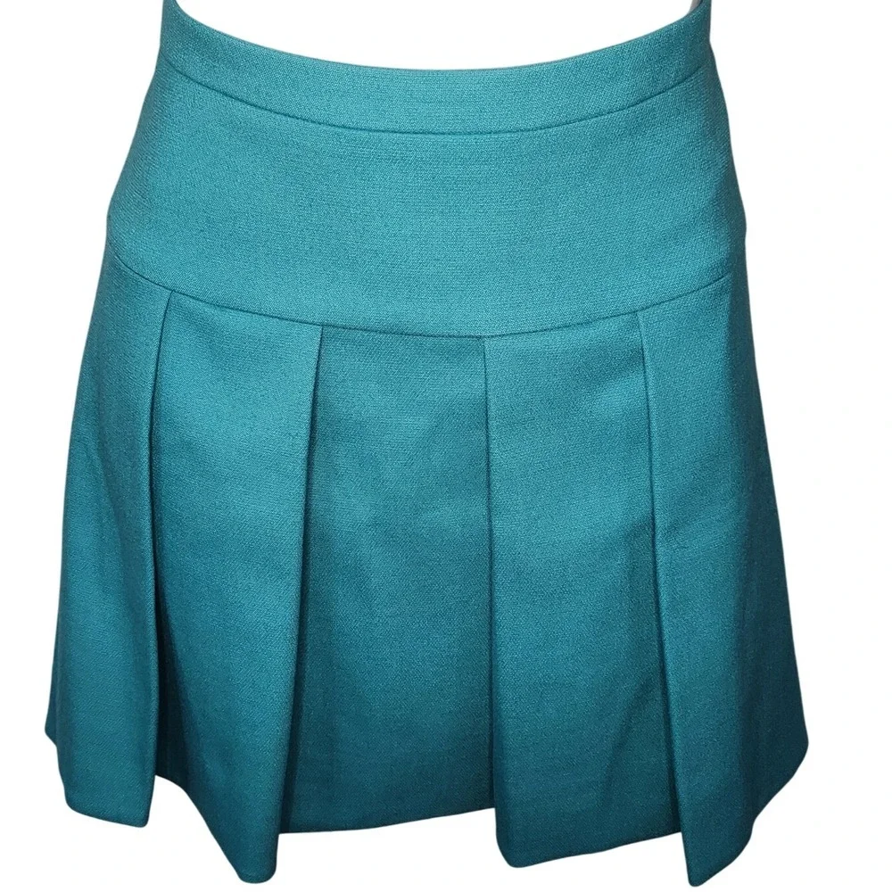 J. Crew Preppy Blue School Girl Pleated Skirt womens size‎ 4, Academia